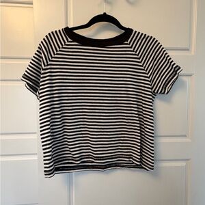 Levi's Black and White Striped Short Sleeve Tee